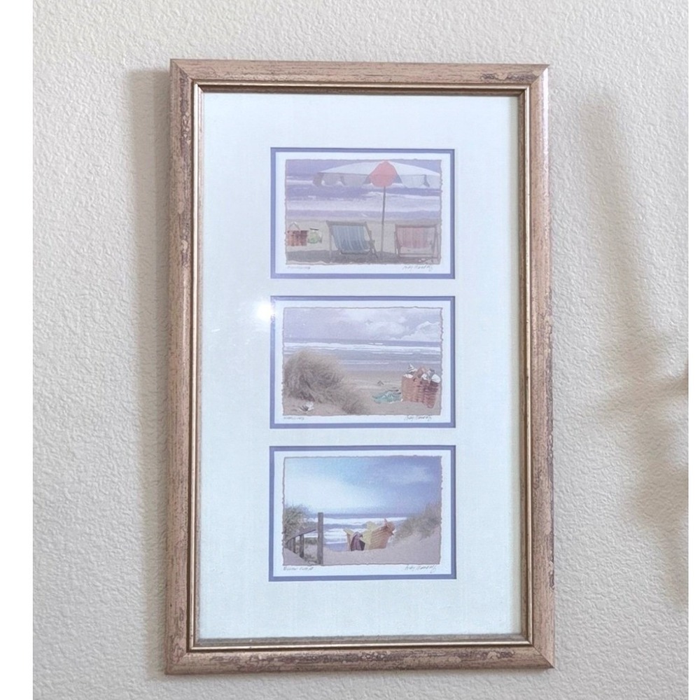 VTG Home Interiors Coastal Beach Summer Nautical Matted Framed Art Print